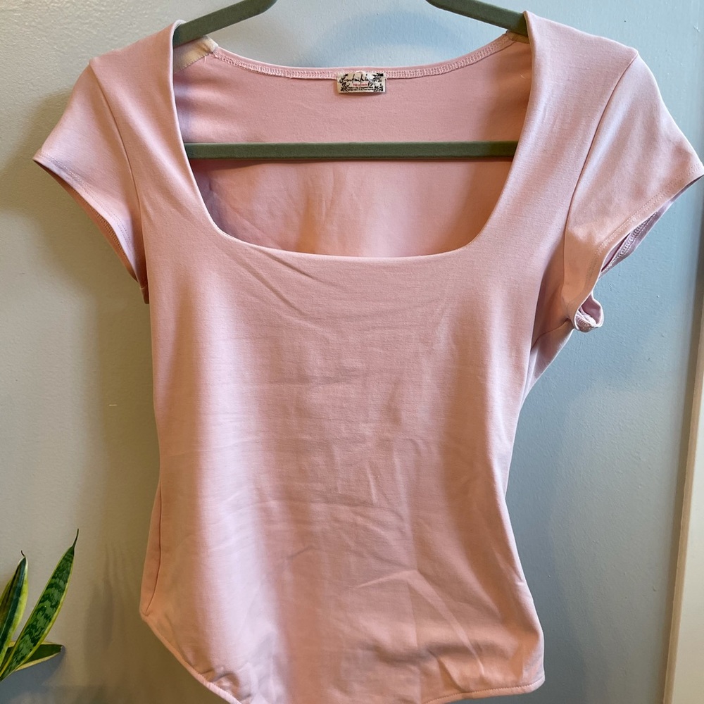 Free People Baby Pink Bodysuit | M